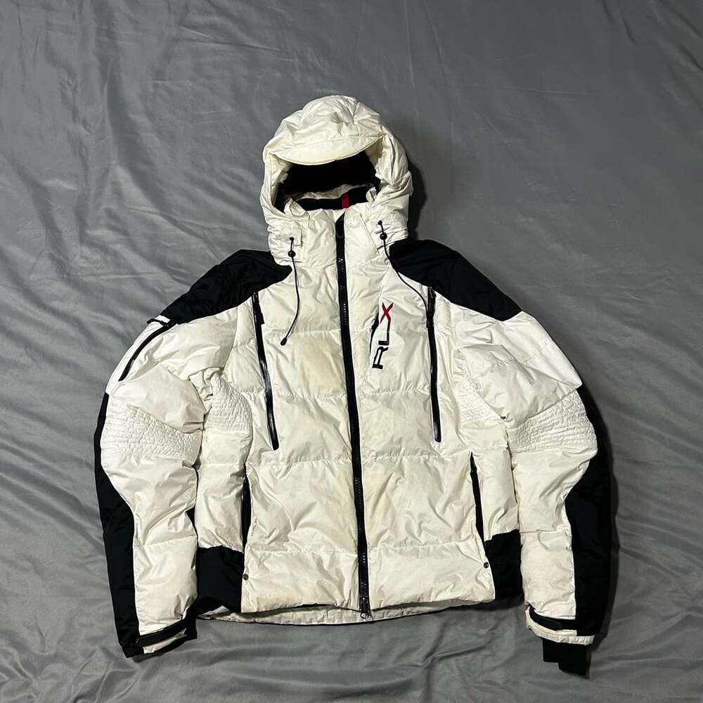 RLX Ralph Lauren Puffer Jacket Size S White Black Down Ski Coat
